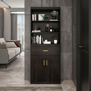 Famapy 2-Doors Bookshelf With 1 Drawer and Storage Shelves - 1 of 4