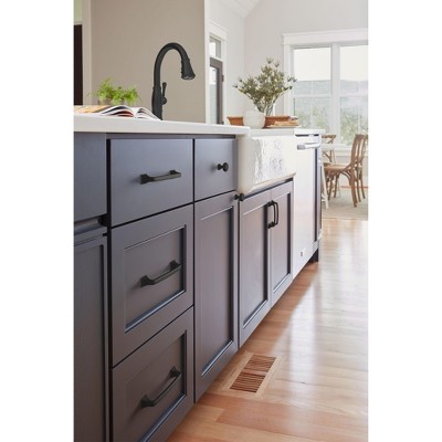 Matte Black Round Steel Cabinet Knob with Mounting Hardware