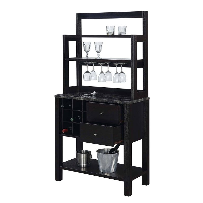 Newport 2 Drawer Serving Bar with Wine Rack and Shelves - Breighton Home, 4 of 6