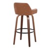 Set of 2 30" Fixed-Height Barstools with Wood Legs, Round Metal Footrest, and 360¡ã Swivel for Kitchen - 4 of 4