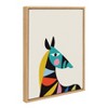 18" x 24" Sylvie Mid Century Modern Baby Zebra Framed Canvas Wall Art by Rachel lee Natural - Kate and Laurel - 2 of 4