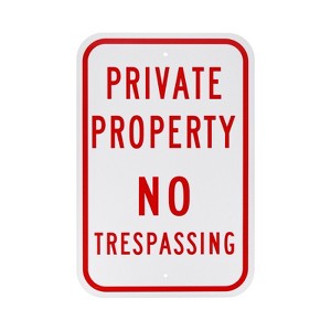 Unique Bargains Waterproof Reflective Garden Private Property - No Trespassing Sign 1 Pc - 1 of 4