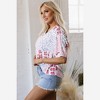 Amaryllis Women’s V-Neck Short Sleeve Blouse with Layered Ruffle Sleeves Relaxed Fit - 2 of 4