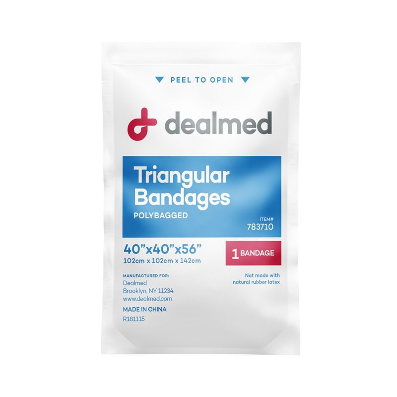 Dealmed Triangular Bandages with 2 Safety Pins, Latex Free Compression Wrap, 12 Count, 2 of 5