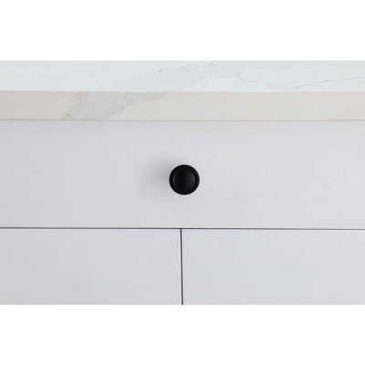 Matte Black Round Mushroom Knob Set with Mounting Hardware