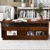 TiramisuBest Modern Coffee Table, 47.2" Rectangle Table with Solid Wood Legs, 4 Drawers & Side Storage,Brown - 2 of 4