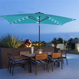 Sonkuki 10x6.5 ft LED Rectangular Patio Market Umbrella 3-Year-Non-Fading - 1 of 4