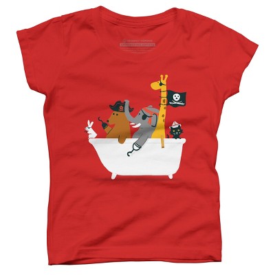 Girl's Design By Humans Funny Pirate Freebooter Buccaneer By Minhminh T- shirt : Target