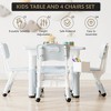 Height-Adjustable Kids Table and 2 Chairs Set with Graffiti Desktop, Toddler Table with Storage and Non-Slip Legs for Reading, Drawing, Playing - 3 of 4