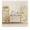 White Gold Bookshelf, 73.6" Tall Etagere Bookcase, Arched Display Rack with 9-Tier Display Open Shelves, Modern Freestanding Bookcase with Metal - 4 of 4