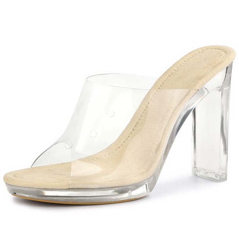 3 inch clear block heels hotsell