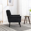 Lyngins Linen Blend Accent Chair, Upholstered Armchair with Curved Back, Modern Sofa Chair, Comfy Reading Chair for Living Room, Home Office - 3 of 4