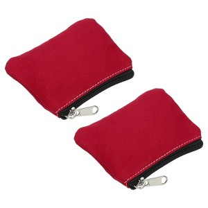 Unique Bargains Canvas Portable Change Coin Purse Pouch with Zipper 2 Pcs - 1 of 4