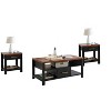 Kings Brand Furniture Sendero 3-Piece Occasional Table Set, Modern Coffee Table with Side Table Set, Perfect Living Room Table Set - 2 of 4