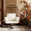 360¡ã Swivel Patio Egg Chair Outdoor - Wicker Swivel Egg Chair Oversized Patio Lounge Chairs with Cushions, Metal Frame Stand, for Balcony, Patio - 2 of 4