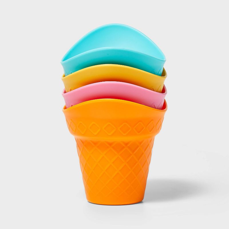 4pk Plastic Ice Cream Scoop Cones - Sun Squad&#8482;, 2 of 4