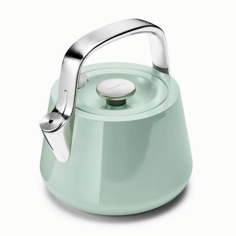 RETTBERG Tea Kettle for Stovetop Whistling Tea Kettles Modern Green  Stainless Steel Teapots, 2.64 Quart (Mint Green)