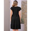 INSPIRE CHIC Women's Ruffle Short Sleeve V Neck Side Pockets Midi Dress - 4 of 4