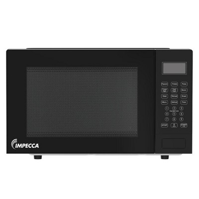 Impecca 0.9 Cu. Ft. Countertop Microwave Oven, 900W, 11.25” Turntable & Child Lock - Black