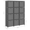 vidaXL 12-Cube Display Shelf with Boxes in Gray, Fabric and Steel Freestanding Storage Rack for Home and Office - 2 of 4