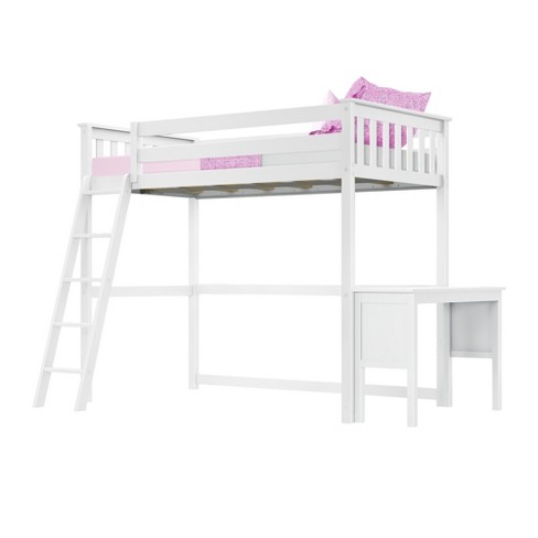 Lily Twin Size High Loft Bed With Desk, Max Lily Twin High Loft Bed With Bookcase And Desk