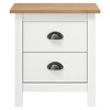 vidaXL Bedside Cabinet Hill White 18.1"x13.8"x19.5" Solid Pine Wood - 2 of 4