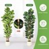 5FT Faux Fiddle Leaf Fig Tree with White Pot, Faux Trees with Artificial Plants  - Lifelike Fake Tree for Home Office Store Room Decor Indoor Outdoor - 4 of 4