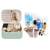 Narwey Travel Makeup Bag with Brush Compartments, Portable Cosmetic Bag Make up Bag Makeup Organizer Case with Brush Storage for Women (Mint Green) - 3 of 4