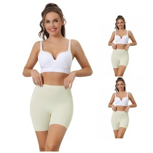 INSPIRE CHIC Women's Comfortable Tummy Control High-Waisted Thigh Slimmer Boyshorts 3 Packs - 1 of 4