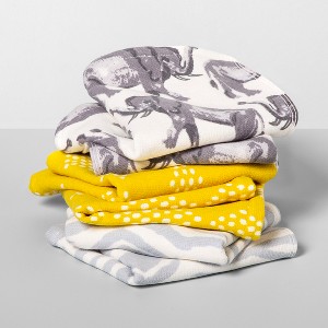 6pk Elephant/Zebra Wash Pack Gray/Yellow - Opalhouse