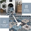 8'x10' Washable Boho Vintage Floral Rug, Non-Slip Backing, Low Pile, Foldable, Stain Resistant, Bedroom, Living Room, Guest Room, Office, Grey - 4 of 4