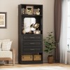 Besiost Freestanding Closet System with 3 Drawers, Wooden Closet Organizer with Mirror and Shelves - 2 of 4