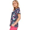 MediChic Women Scrubs V-Neck Printed Scrub Top with Three Pockets - 3 of 4