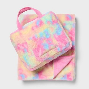 50"x60" Kids' On-the-Go Tie Dye Throw Blanket in a Bag Set - Pillowfort™ - 1 of 4