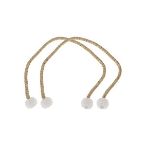 Unique Bargains Magnetic Buckle Small Faux Pearl Curtain Tie Polyester Rare Earth Magnet 2 Pcs - 1 of 4