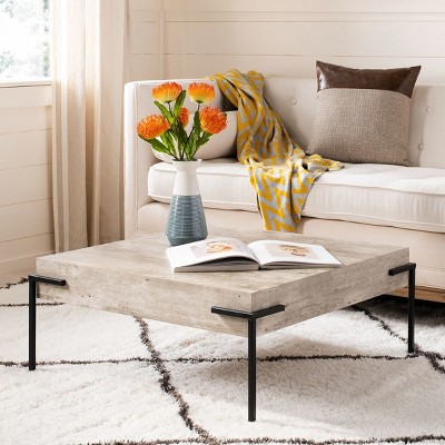 Eli Light Gray Faux Concrete Square Coffee Table