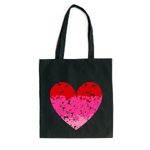 City Creek Prints Heart Ombre Canvas Tote Bag - 15x16 - Black - 1 of 2
