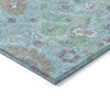 Teal Blue Taupe And Ivory Floral Washable Indoor Outdoor Area Rug - 4 of 4