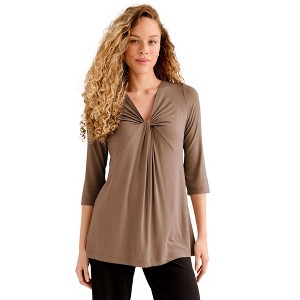 ellos Plus Size Twisted Knot-Front Tunic - 1 of 4