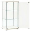 vidaXL White Storage Cabinet with Tempered Glass - Modern Book Organizer with Three Layers for Multimedia Appliances, DVDs, and Books - 3 of 4