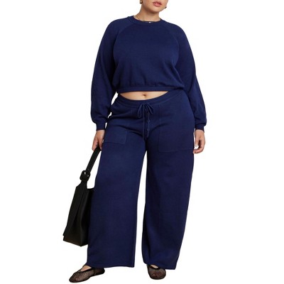 ELOQUII Elements Drawstring Detail Sweater Pant
