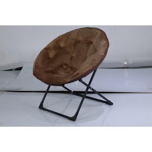 Comfy Oversized Saucer Chair for Adults ¨C Soft Faux Fur Plush Folding Moon Chair, Thick Padded Stable Metal Frame Reading Lounge Chair - 1 of 3