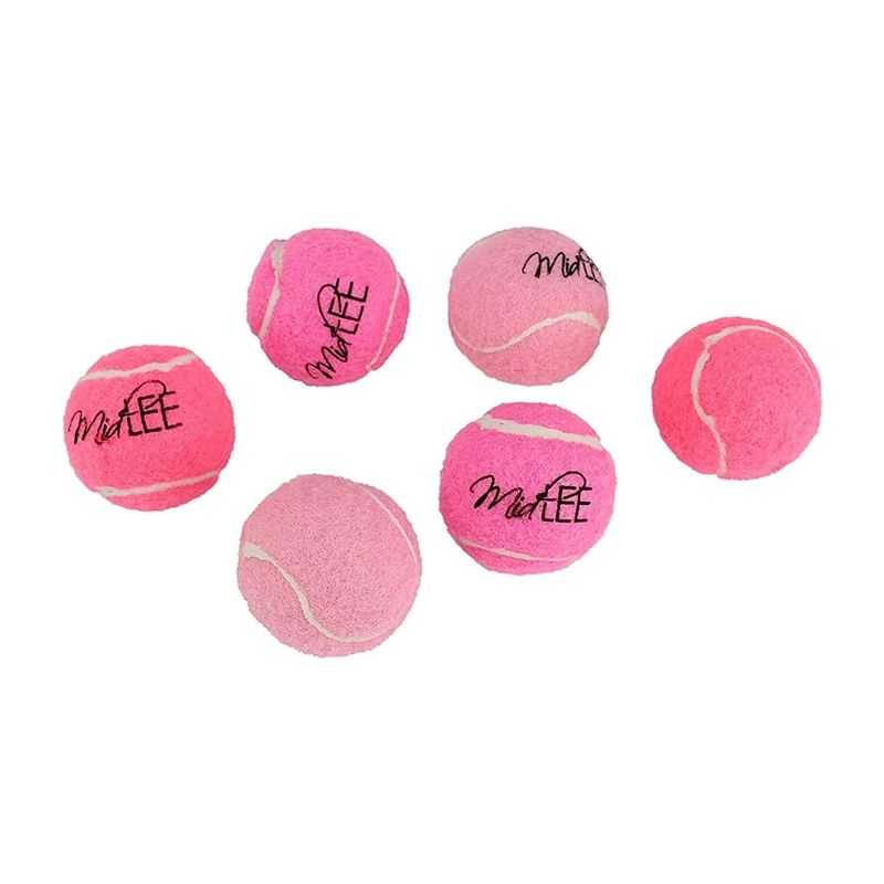 Midlee Mini 1.5" Squeaky Dog Tennis Balls- Pink- Set of 6, 1 of 7