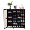 YIYIBYUS Bamboo Rattan Shoe Cabinet with Doors Shoe Rack, Black - 3 of 4