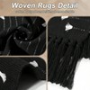 Boho Black Bathroom Rug 2x3 Washable Cotton Woven Throw Rugs Moroccan Area Carpet with Tassel for Kitchen Sink Entryway - 3 of 4