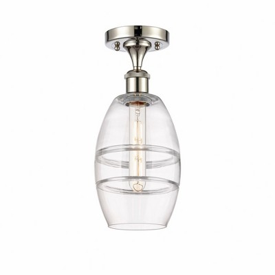 Vaz - 1 Light Semi-Flush Mount In Industrial Style-9.38 Inches Tall and 5.88 Inches Wide