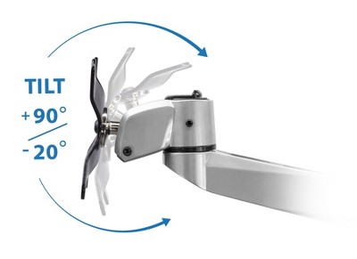Silver Adjustable Die-Cast Aluminum Single Monitor Desk Mount