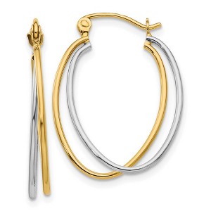 Black Bow Jewelry Double Oval Hoop Earrings in 14k Two Tone Gold - 1 of 4