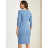 INSPIRE CHIC Women's 3/4 Sleeve Split Neck Wear to Work Business Sheath Dresses - 3 of 4
