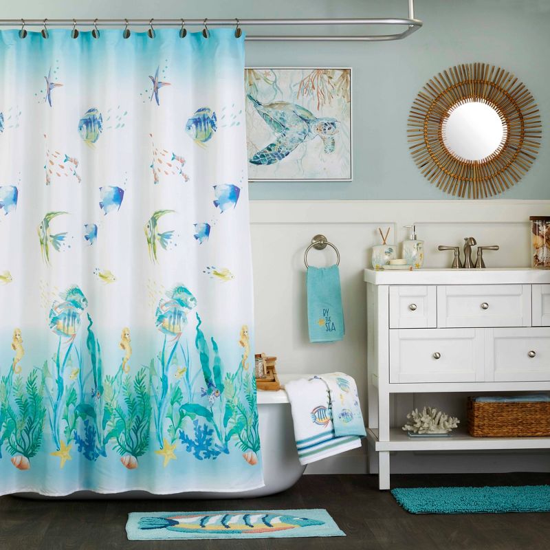 Ocean Watercolor Shower Curtain - SKL Home, 4 of 6